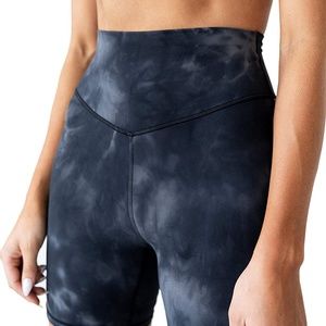 Kamo Fitness High Waisted Ellyn Yoga Shorts 6" Inseam Butt Lifting Black Tie Dye